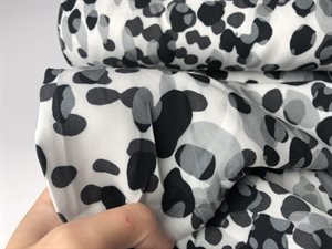 Fastvævet viscose - fine pletter i grå og sorte toner